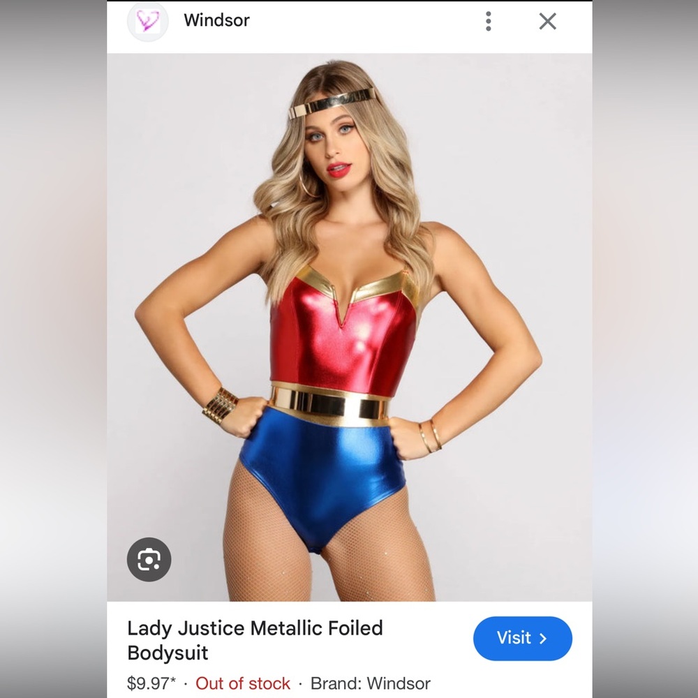 Windsor Wonder Woman Halloween Bodysuit Costume
